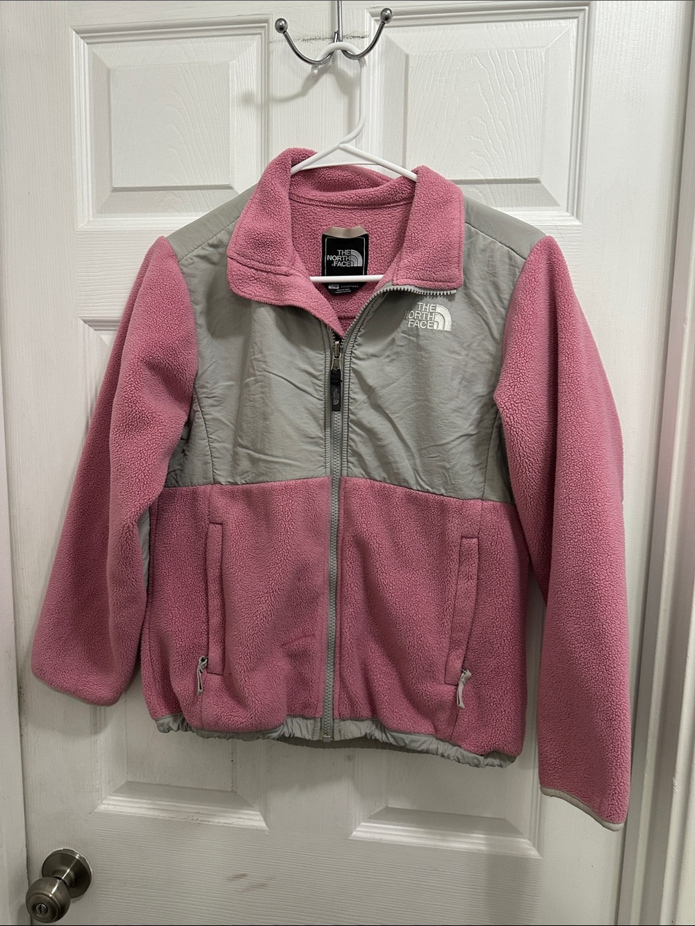 The North Face Pink and Gray Kids Fleece Jacket